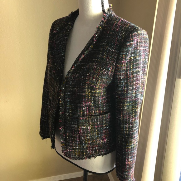 Women's Multicolor Tweed Jacket - Picture 4 of 7
